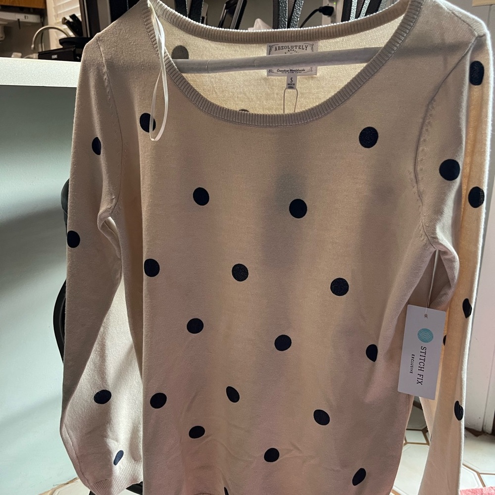 Absolutely Tan and Pink Fitted Long Sleeve Blouse